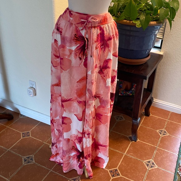 A.n.a Pants Pink Flowered 1X - Picture 1 of 4